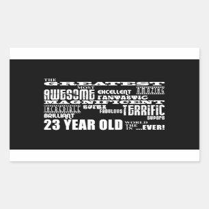 23e verjaardag van de grootste drieëntwintig rechthoekige sticker