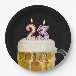 23e verjaardag zwarte bier papieren bordje