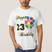 23ème T-shirt heureux de ballon d'anniversaire (Devant)