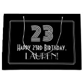23ste verjaardag — Art Deco geïnspireerd look "23" Groot Cadeauzakje (Voorkant)