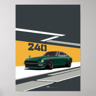 240Z Classic Green Japanse prestaties Poster