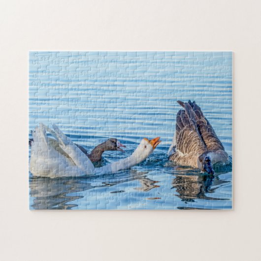 2423-Goose Family in Pond Puzzle (Horizontal)