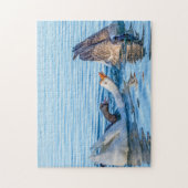 2423-Goose Family in Pond Puzzle (Vertical)