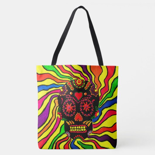 243 - Neon Skull - Canvas tas (Voorkant)