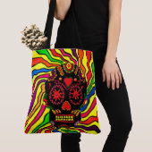 243 - Neon Skull - Canvas tas (Dichtbij)