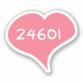 24601 Love Heart Vinyl Sticker (Devant)