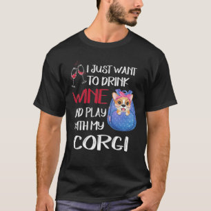 247 Ik wil alleen maar wijn Drinken T-shirt