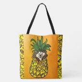 248 - Egel en ananas - Canvas tas (Achterkant)