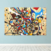 24_024, Splatter Abstract Canvas Afdruk (Insitu (Houten vloer))