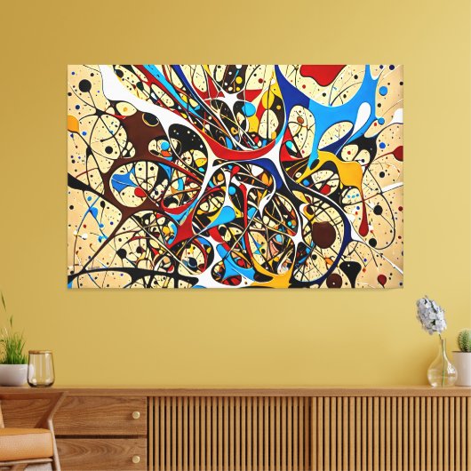 24_024, Splatter Abstract Canvas Afdruk (Insitu (Woonkamer))