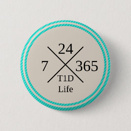 24-07-365 T1D Life-Button Ronde Button 5,7 Cm