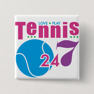 24-07-Tennis Vierkante Button 5,1 Cm