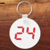 24 24 digitale wekker voor rood sleutelhanger (Voorkant)