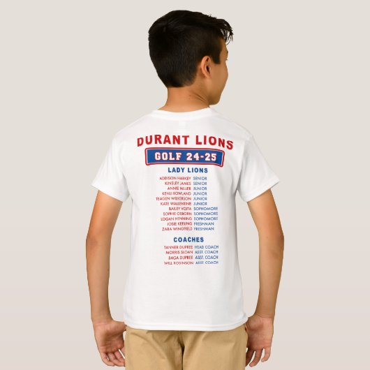 24-25 Durant Lions - GOLF - Lady Lions T-shirt (Achterkant volledig)