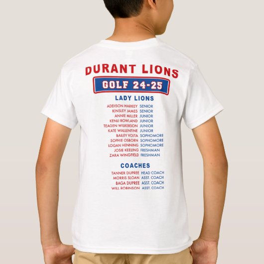 24-25 Durant Lions - Staat - Lady Lions T-shirt (Achterkant)