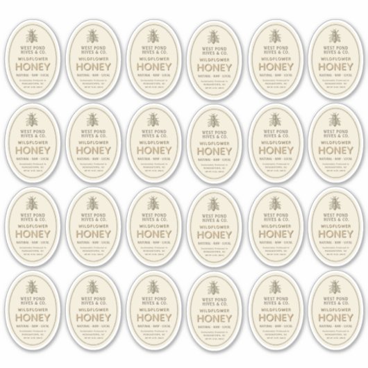 (24) 2,75 po x 2 po 8 oz Étiquettes de jarre de mi (Devant)