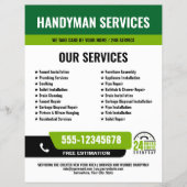 24/7 Handyman & Loodgieter Services ZWART GROEN Flyer (Voorkant)
