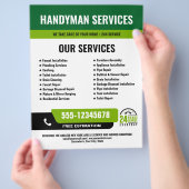 24/7 Handyman & Loodgieter Services ZWART GROEN Flyer (Hand)