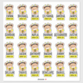 24 Baby Beer Bijenkostuum School Sticker (Vel)