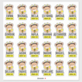 24 Bébé Ours Bee Costume École Sticker bouteille (Feuille)