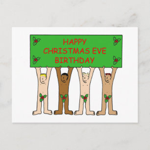 24 december Verjaardag Cartoon Mannen Briefkaart