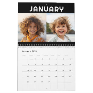 24 foto - 2 per maand moderne familie kalender