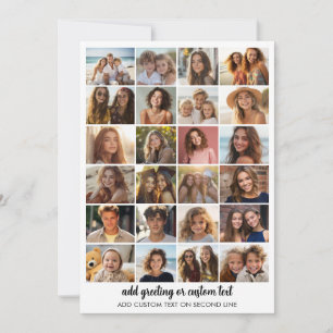24 Foto Collage - Aangepaste Tekst - Zwart en Wit Feestdagenkaart