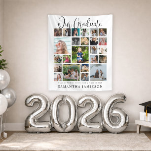 24 Foto Collage Afstudeer Welkom Wandkleed