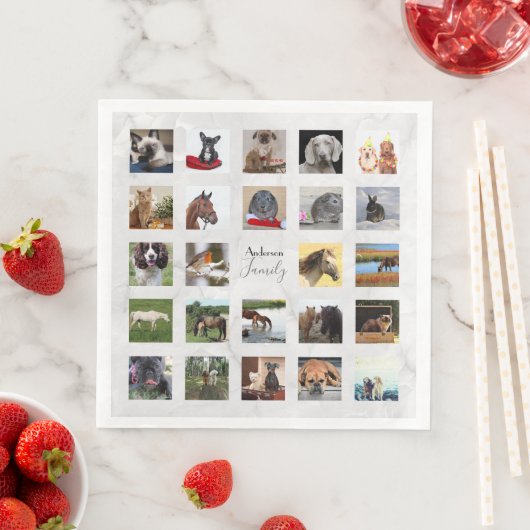 24 FOTO COLLAGE Marmeren Party Spullen Servet (Insitu)