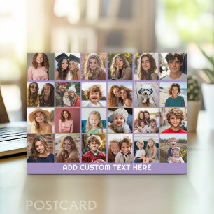 24 foto collage met aangepaste tekst briefkaart