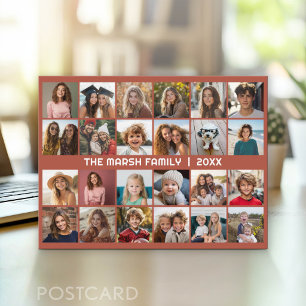 24 foto collage met familienaam datum - briefkaart