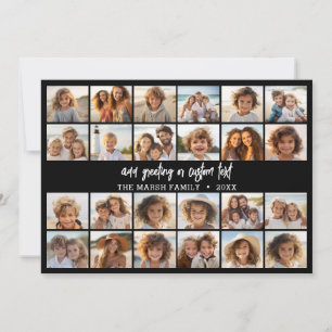 24 foto collage met familienaam datum - feestdagenkaart