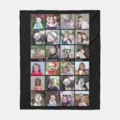 24 Fotosjabloon Collage met aangepaste tekst Fleece Deken (Voorkant)