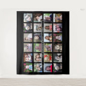 24 Fotosjabloon Collage met aangepaste tekst Wandkleed (Voorkant)