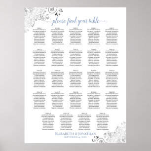 24 Grafiek met tafelwitje en blauwe buitenaardse b Poster