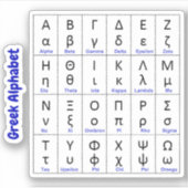 24 Griekse brieven | Grieks alfabet Sticker (Voorkant)