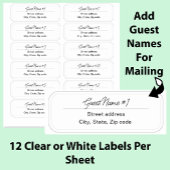 24 Guest Names Clear  Labels