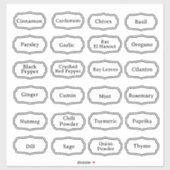 24 herbes de cuisine et épices autocollants étique (Feuille)