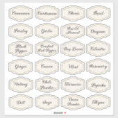 24 herbes de cuisine et épices collants étiquettes (Feuille)