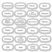 24 herbes et épices de cuisine autocollants étique (Devant)