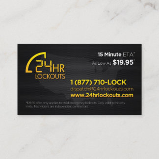 24-Hour Lockouts-Visitekaartje Kortingskaartje