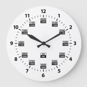 24 Hour Military Style Time Clock Grote Klok