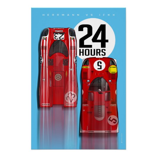 24 Hours 1970 Herrmann vs Ickx Perfect Poster (Voorkant)