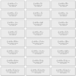 24 individuele huwelijksgastadreslabels sticker