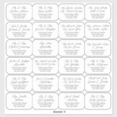 24 individuele zwarte bruiloft gast Adresetiketten Sticker (Vel)