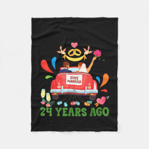 24 jaar geleden getrouwd, grappig 24ste jubileum k fleece deken