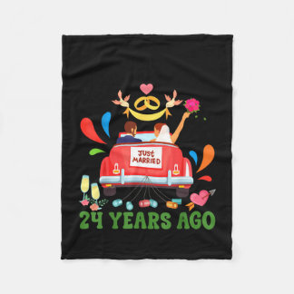 24 jaar geleden getrouwd, grappig 24ste jubileum k fleece deken