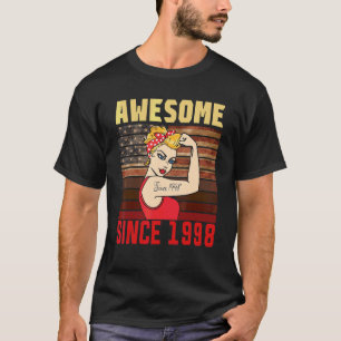 24 jaar Geweldige sinds 1998 24e verjaardag Wome T-shirt