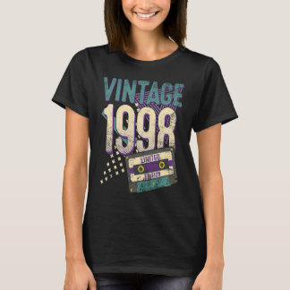 24 jaar oude Vintage 1998 24e verjaardag T-shirt