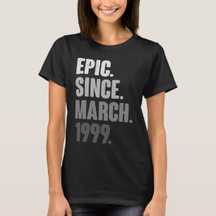 24 jaar oude Vintage 1999 maart 24 december 2009 T-shirt
